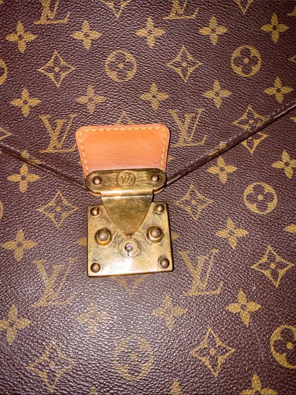 Louis Vuitton Monogram Canvas Briefcase in Brown with Gold Hardware